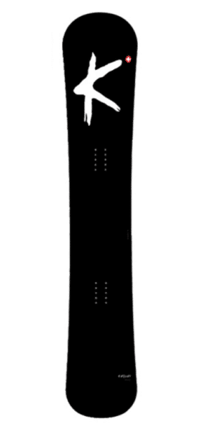 ケスラースノーボード、モデル名ザ・ライドのデッキ写真、色は黒